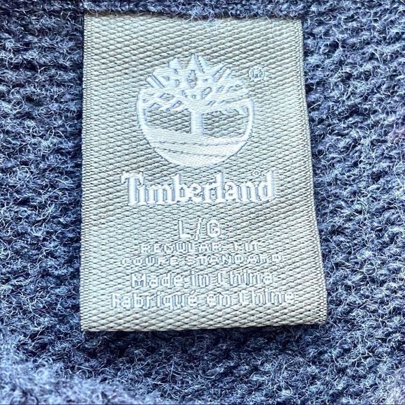 Timberland Men’s Gray Wool Blend Cable Knit Sweater Size L - Picture 3 of 9